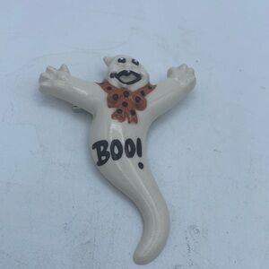 Halloween Ghost Boo! fun novelty hand painted Brooch pin 4”